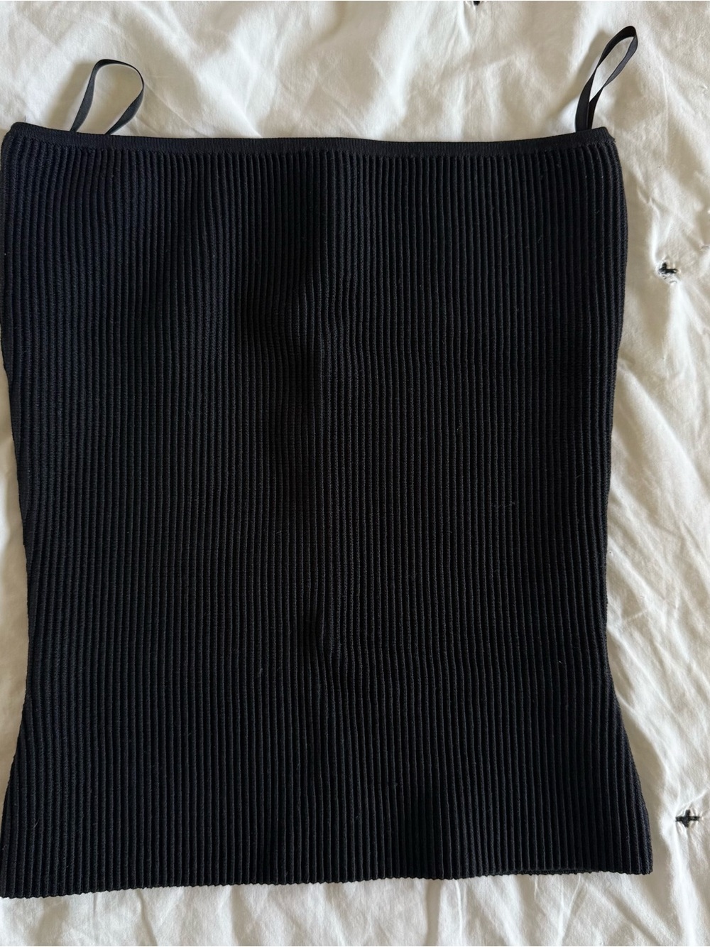 Aritzia Black Ribbed Knit Crop Tank